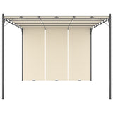 Garden gazebo with side curtain 4x3x2.25 m Cream