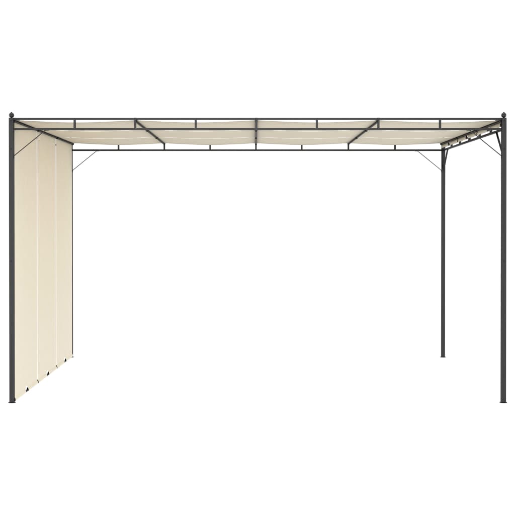 Garden gazebo with side curtain 4x3x2.25 m Cream