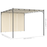 Garden gazebo with side curtain 4x3x2.25 m Cream