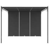 Belvédère de jardin avec rideau latéral 3x3x2,25 m Anthracite