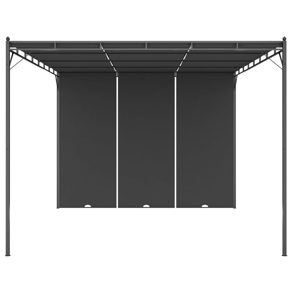 Garden gazebo with side curtain 4x3x2.25 m Anthracite