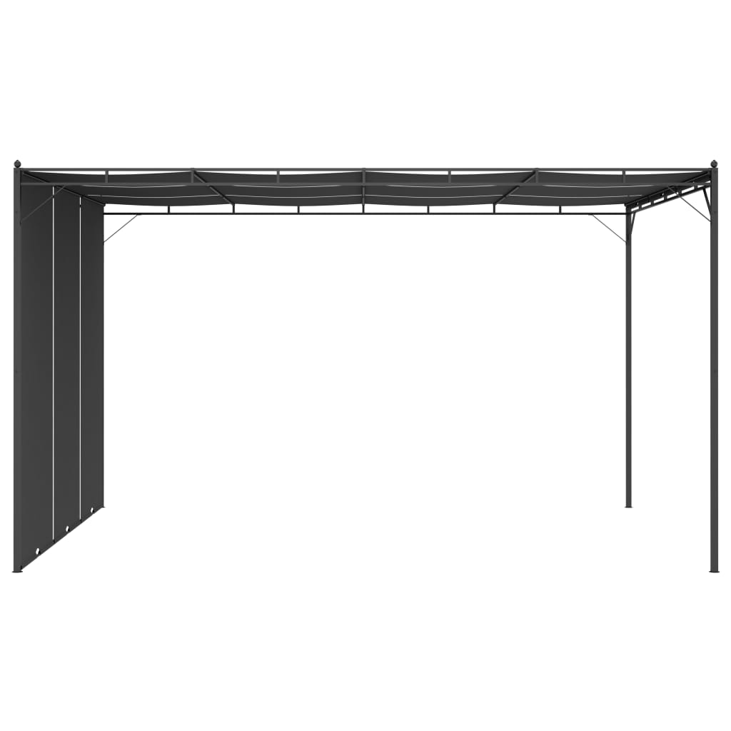 Garden gazebo with side curtain 4x3x2.25 m Anthracite