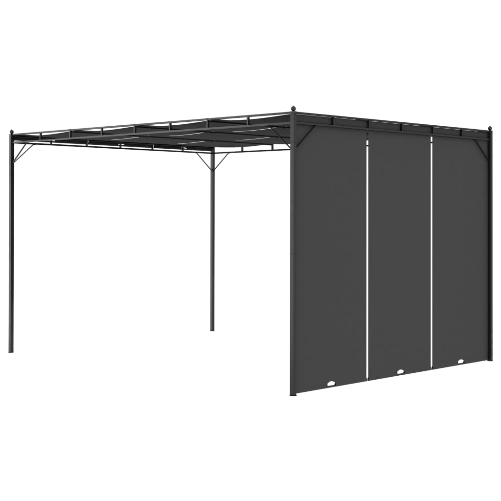 Garden gazebo with side curtain 4x3x2.25 m Anthracite