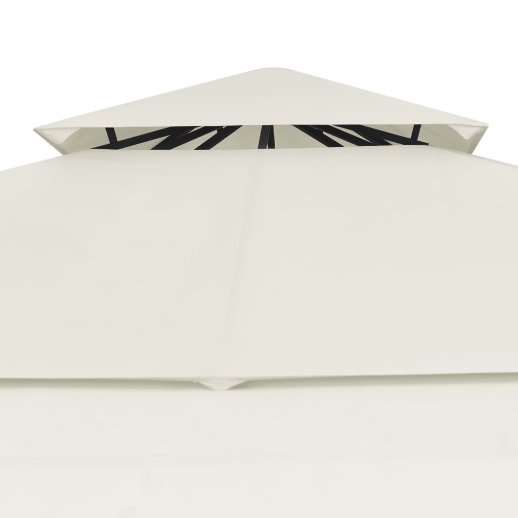 Belvédère avec double toits étendus 3x3x2,75 m Crème 180 g/m²