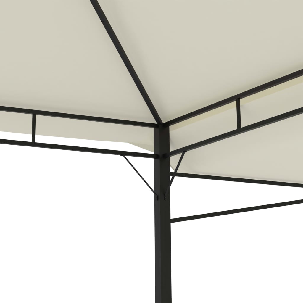 Belvédère avec double toits étendus 3x3x2,75 m Crème 180 g/m²