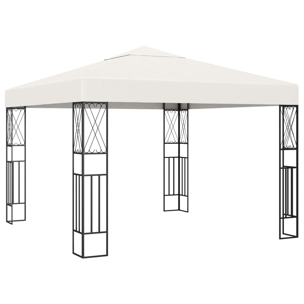 Pavillon 3 x 3 m, cremefarbener Stoff