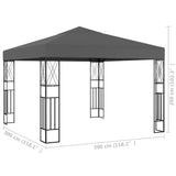 Pavillon 3x3 m Stoff Anthrazit