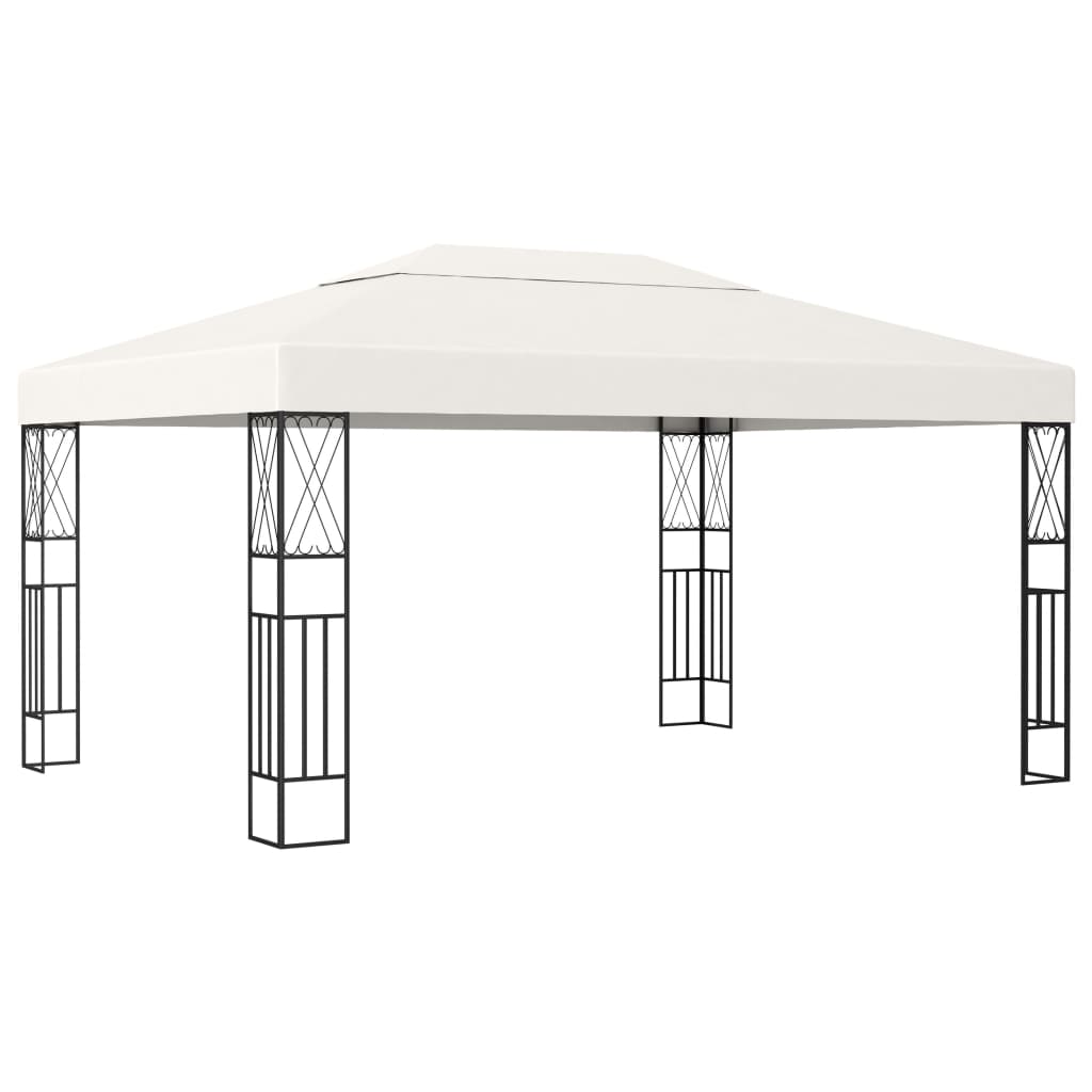 Pavillon 3 x 4 m, cremefarbener Stoff