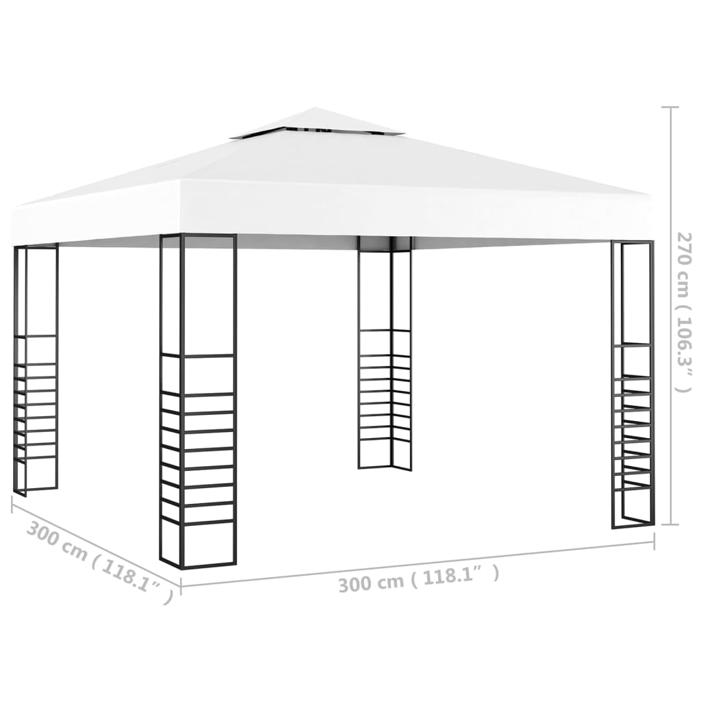 Tonnelle de jardin 3 x 3 m Blanc