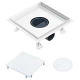 Shower drain with cover 2 in 1 23x23 cm Stainless steel