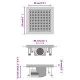 Drain de douche 23x23 cm Acier inoxydable