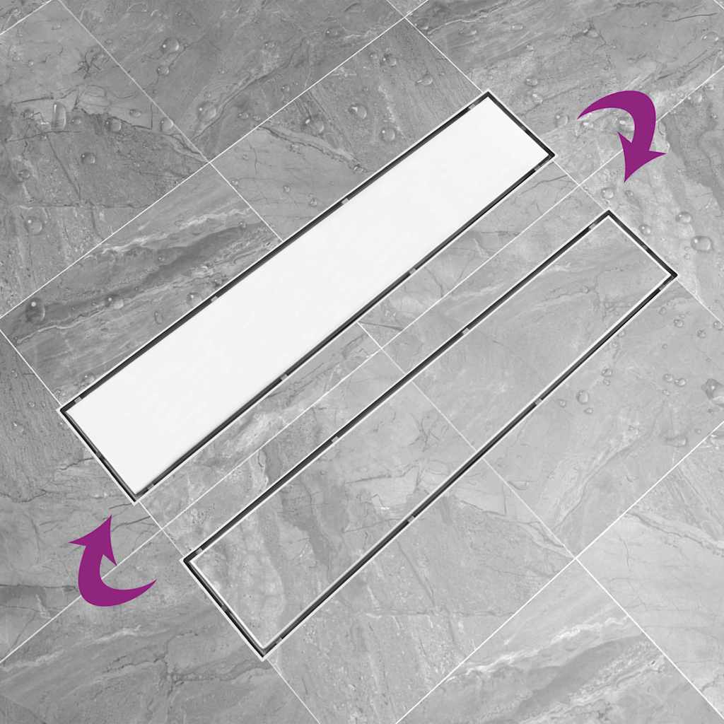 Drain de douche avec couvercle 2 en 1 63x14 cm Acier inoxydable