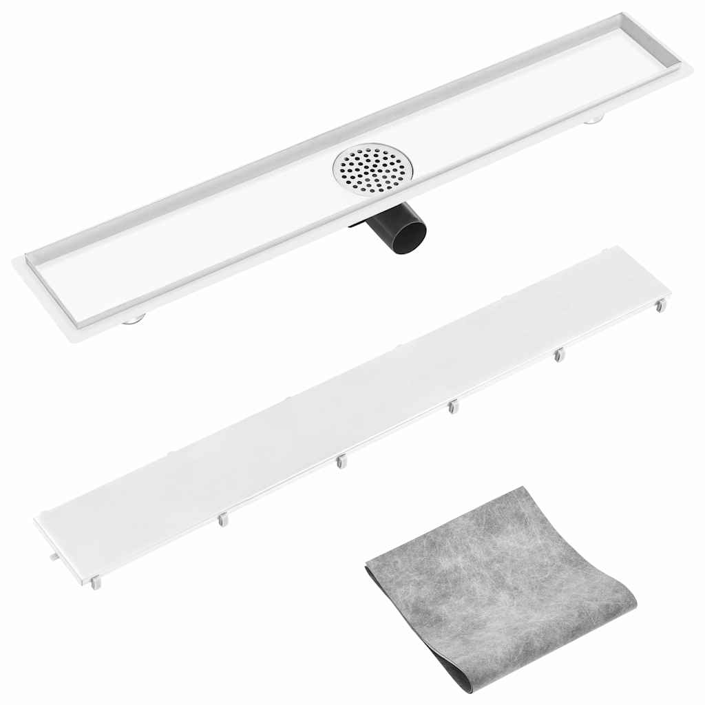 Drain de douche avec couvercle 2 en 1 83x14 cm Acier inoxydable