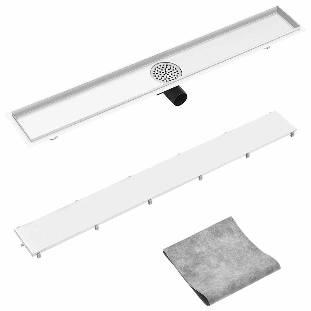 Drain de douche avec couvercle 2 en 1 93x14 cm Acier inoxydable