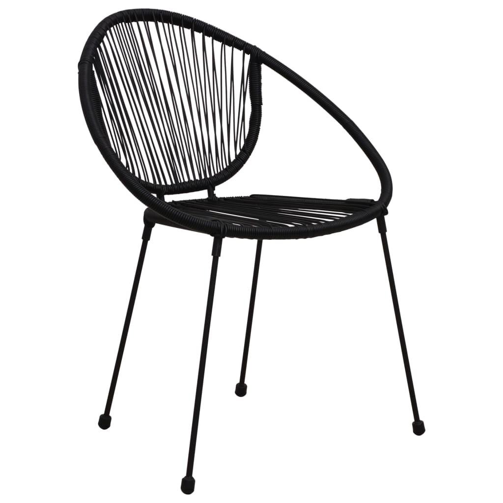 Chaises de jardin lot de 2 PVC Rotin Noir