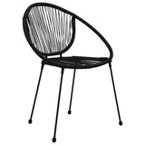 Chaises de jardin lot de 2 PVC Rotin Noir