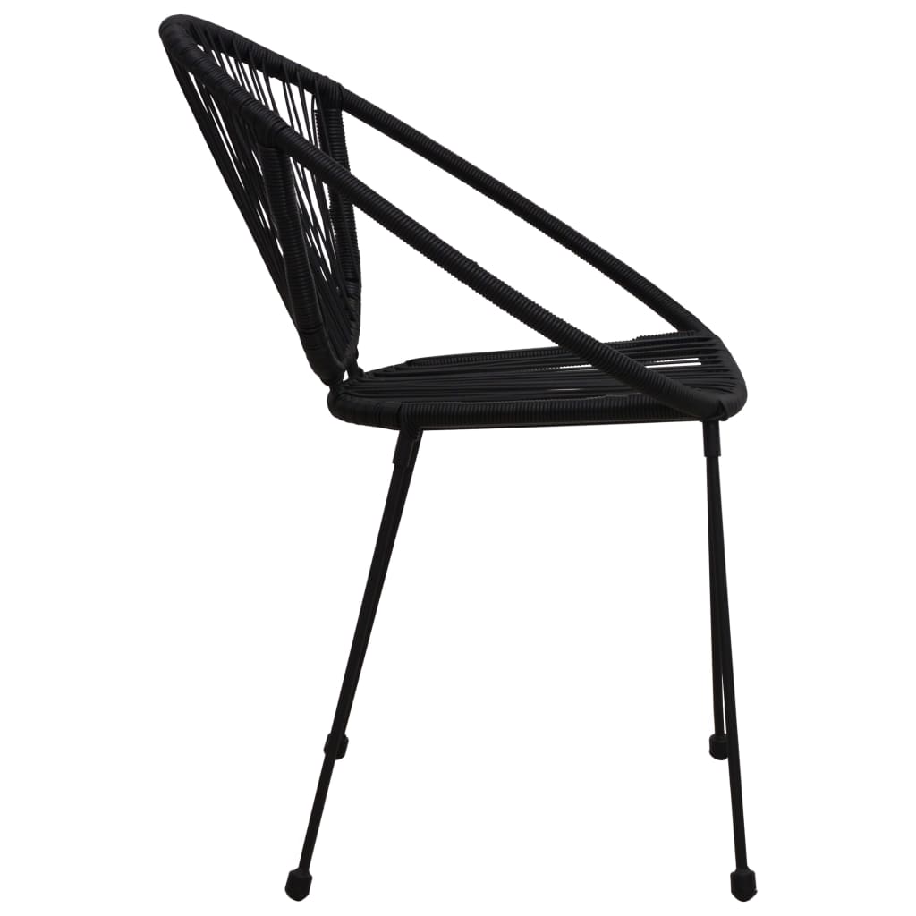 Chaises de jardin lot de 2 PVC Rotin Noir