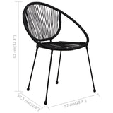 Chaises de jardin lot de 2 PVC Rotin Noir