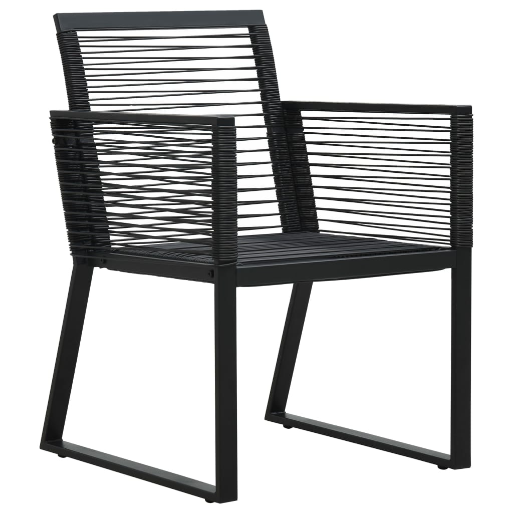 Chaises de jardin lot de 2 Noir Rotin PVC