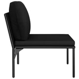 Salon de jardin 3 pcs avec coussins Noir PVC