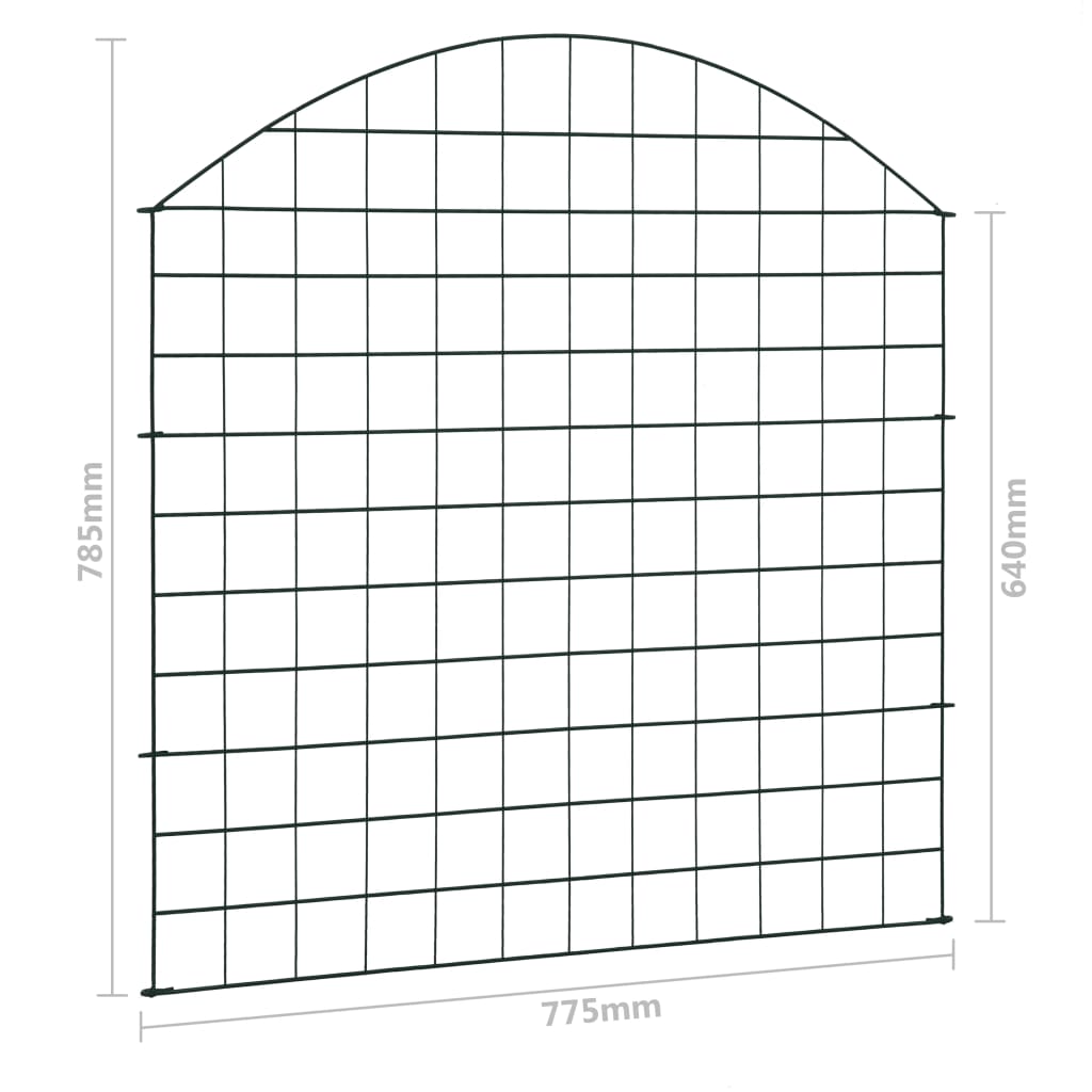 Ensemble de clôture de jardin arquée 77,5x78,5 cm vert