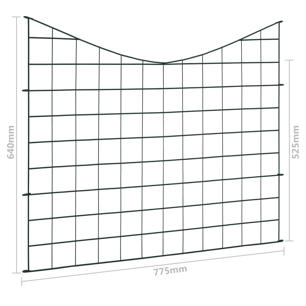 Ensemble de clôture de jardin voûtée plus basse 77,5x64 cm vert