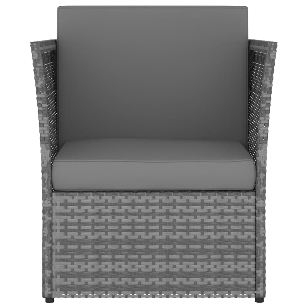 Chaise de jardin avec tabouret Résine tressée Anthracite