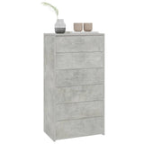 Buffet avec 6 tiroirs Gris béton 50x34x96 cm Bois d'ingénierie