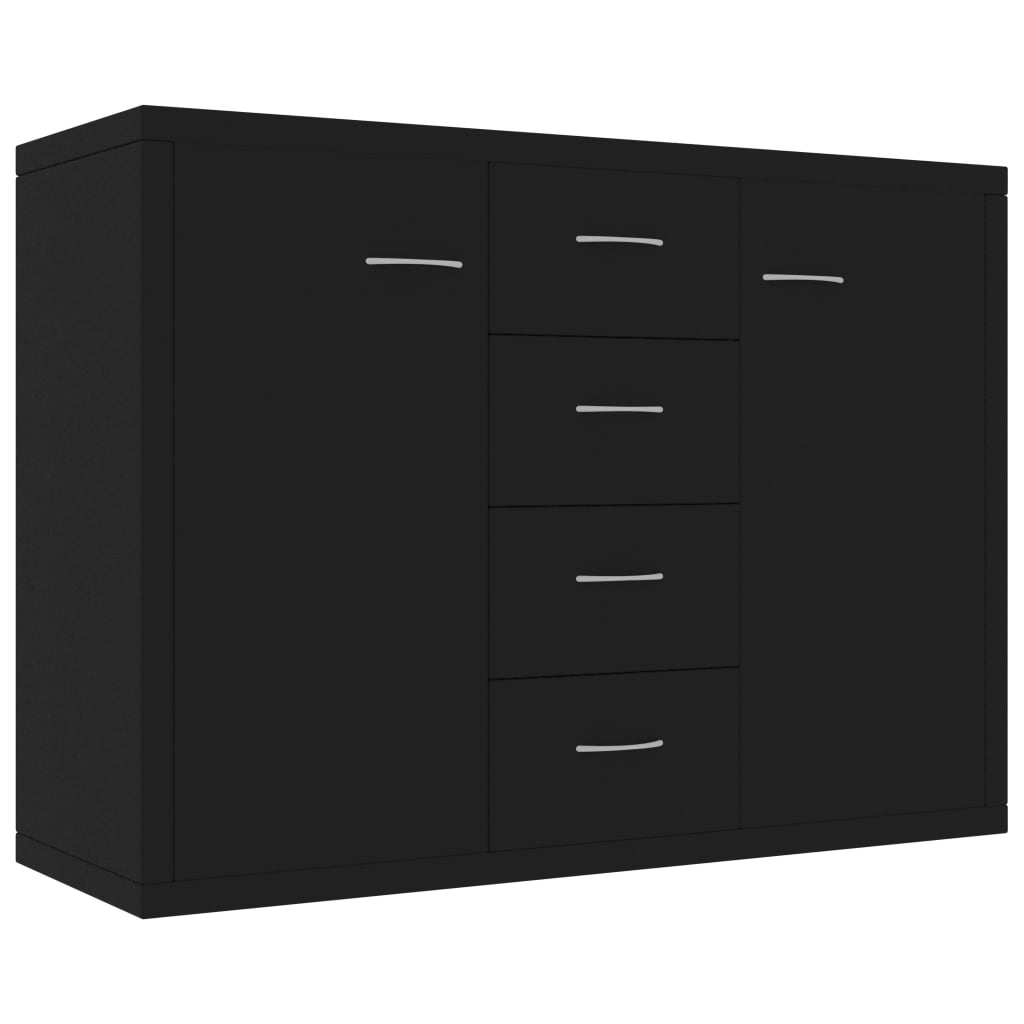 Black Sideboard 88x30x65 cm Engineered Wood