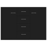 Black Sideboard 88x30x65 cm Engineered Wood