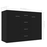 Black Sideboard 88x30x65 cm Engineered Wood