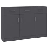 Grey Sideboard 110x30x75 cm Engineered Wood