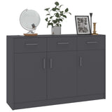 Grey Sideboard 110x30x75 cm Engineered Wood