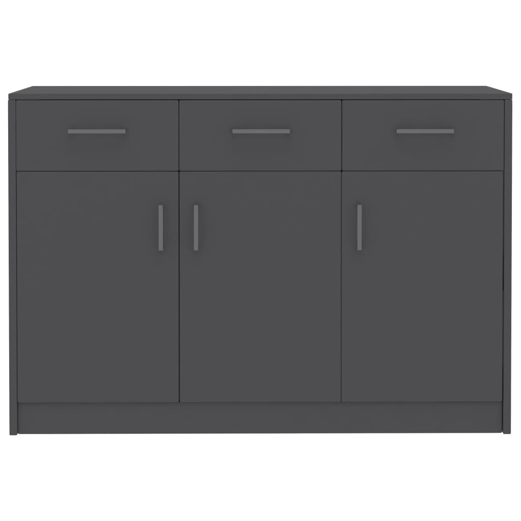 Grey Sideboard 110x30x75 cm Engineered Wood