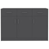 Grey Sideboard 110x30x75 cm Engineered Wood