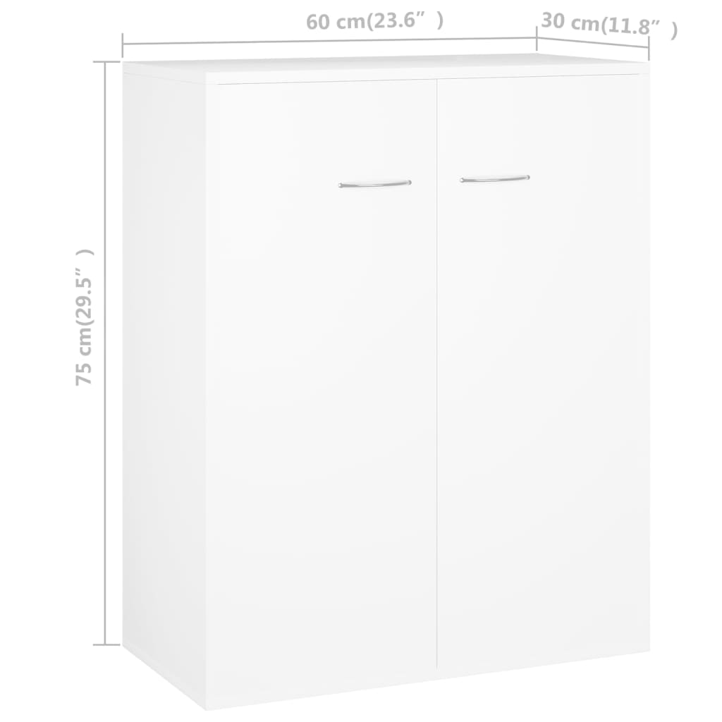 Buffet blanc 60x30x75 cm bois d'ingénierie