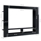 Meuble TV Noir brillant 152x22x113 cm Bois d'ingénierie