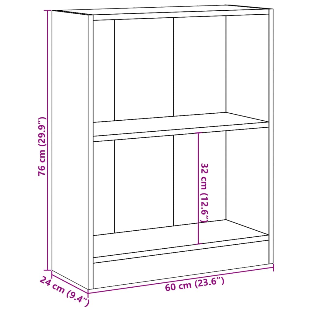 Bibliothèque Blanc 60x24x76 cm Bois d'ingénierie