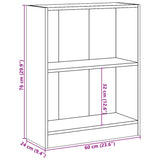 Bibliothèque Blanc 60x24x76 cm Bois d'ingénierie