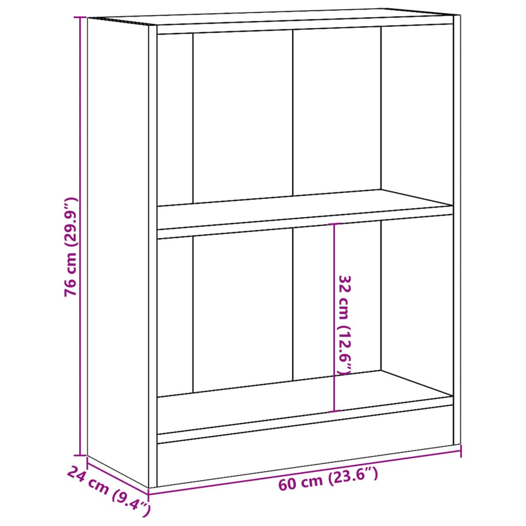 Bibliothèque Chêne sonoma 60x24x76 cm Bois d'ingénierie