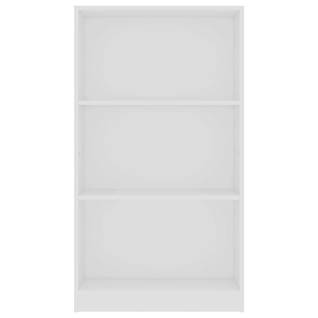 Bibliothèque 3 niveaux Blanc 60x24x109 cm Bois d'ingénierie