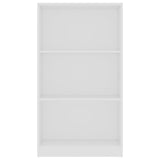 Bibliothèque 3 niveaux Blanc 60x24x109 cm Bois d'ingénierie