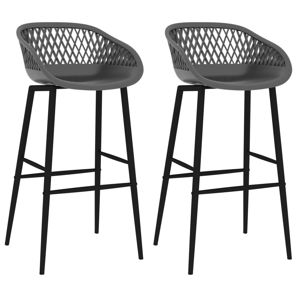 Chaises de bar lot de 2 gris