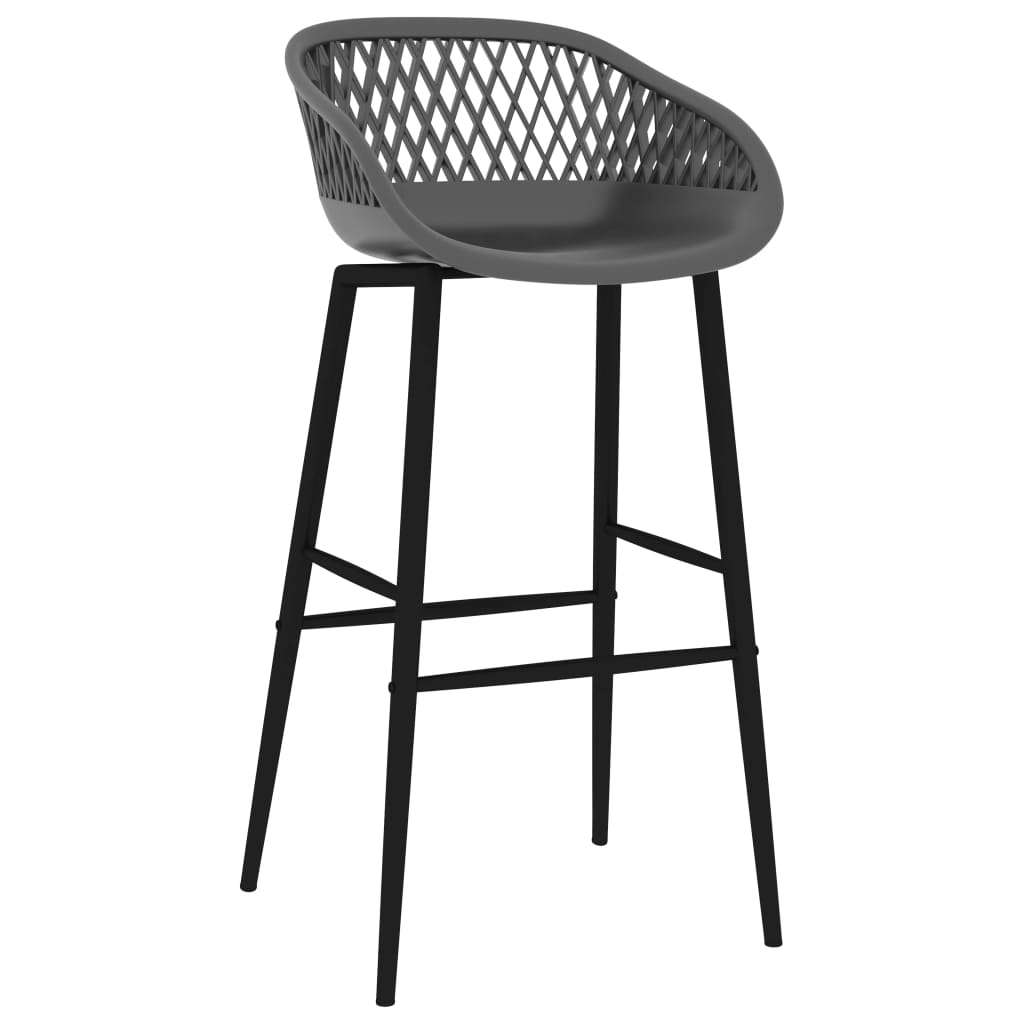 Chaises de bar lot de 2 gris