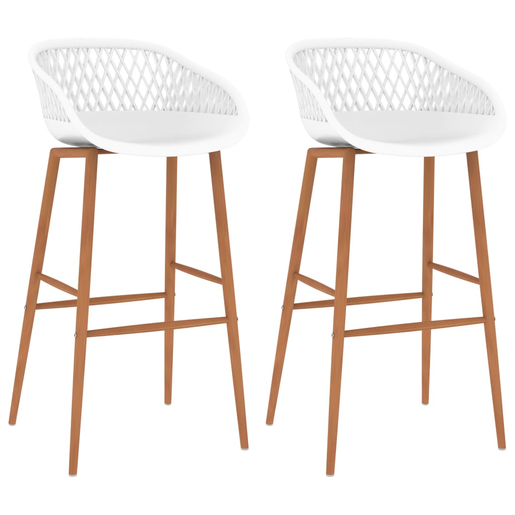 Chaises de bar lot de 2 blanc