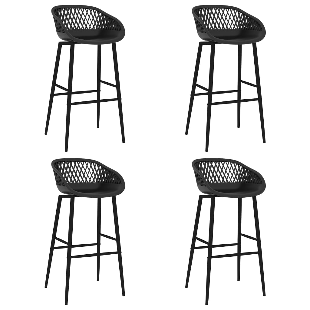 Chaises de bar lot de 4 noir