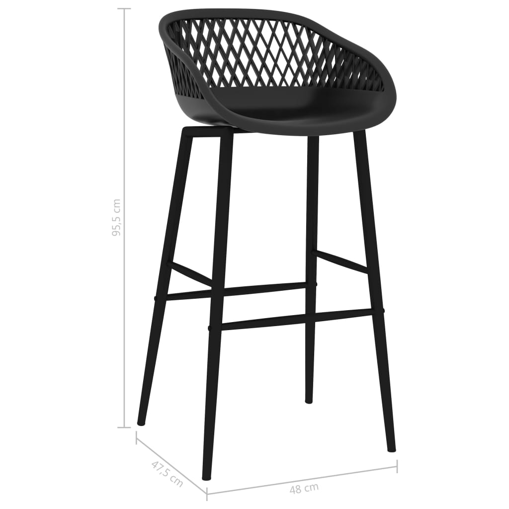 Chaises de bar lot de 4 noir