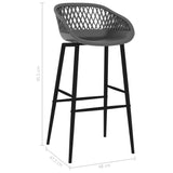 Chaises de bar lot de 4 gris