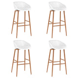 Tabourets de bar lot de 4 blanc