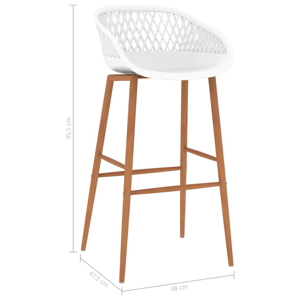 Tabourets de bar lot de 4 blanc